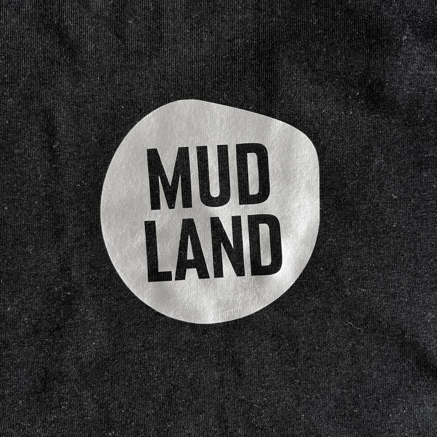 Mudland T-shirt - silver logo on black tee